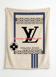 LV Monogram Frame Blanket Minimalist LV Logo Blanket 083